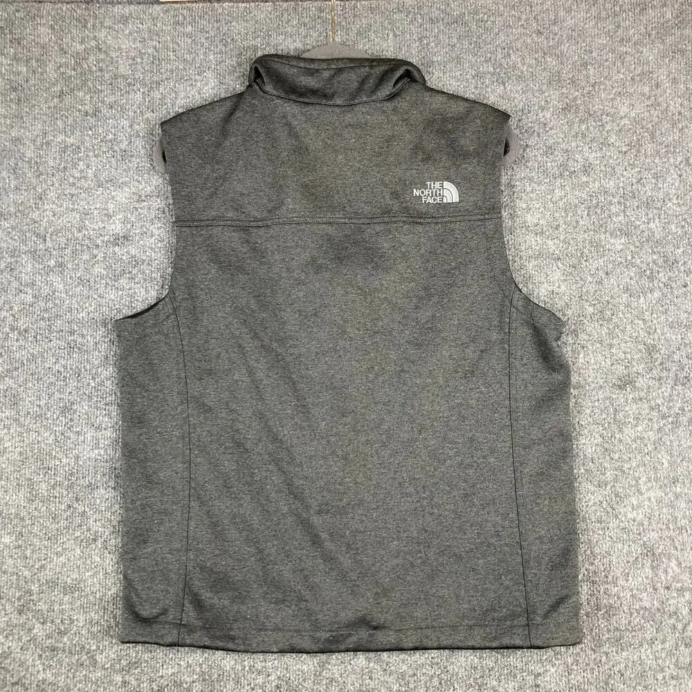 The North‎ Face Vest Mens M Gray Full Zip Softshell Zimmatic Logo
